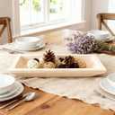Wooden Decorative Dough Bowl For Home Decor, long Wooden Bowl for EntryWay Table,Coffee Table Decor for tv stand, Living Room,Kitchen Table Centerpieces(White)