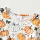 Halloween/Thanksgiving Little Girl Dress Pumpkin Long Sleeve Dresses Fall Outfits 2-9T (White)