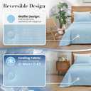 Amlie Home Waffle Cooling Comforter King Size, Q-Max 0.45 Reversible Lightweight Cooling Blanket for Hot Sleepers, Breathable Bedding for Night Sweats, 106"x90", Sky Blue