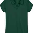 Nautica Girls' Short Sleeve Performance Polo (Green, Small)