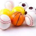 24 Pack | 2.5 inchs Foam Sports Balls Mini Stress Balls Soccer Ball Basketball Tennis Baseball Squishies - Pressure Relieving Health Balls (Multicolored)