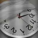 12 Inch Wall Clock Modern Battery Operated Silent Non Ticking Analog Clock Decorative for Bedroom Kitchen Bathroom Office Home Living Room (Silver)