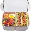 MISS BIG Bento Box,Bento Box Adult,Lunch Box,Leak Proof Lunch Containers,No BPAs and No Chemical Dyes Bento Lunch Box,Dishwasher and Microwave Safe Lunch Containers for Adults(1900ml White)