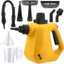 Handheld Pressurized Steam Cleaner for Home Use with Safe Lock & 9 Accessories, Portable Steamer for Cleaning Bathroom Kitchen Tile Grout Window, Yellow