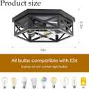 13 inch Black Flush Mount Ceiling Light Fixtures,3-Light Hallway Light Fixtures Ceiling Mount for Kitchen Farmhouse Bedroom 1 Pack