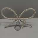 Christmas Decorations - Christmas Decor - Silver Glass Rhinestone Bow Tree Topper - Xmas Holiday Tree Top Decoration for Indoor Outdoor Home Room Party