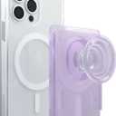 Multi Functional Magnetic Phone Wallet with Expanding Phone Grip Kickstand Compatible with Magsafe Including Adapter Ring Phone Card Holder (Violet)