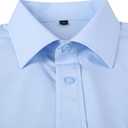 Men's Dress Shirts Long Sleeve Button Down Shirt Business Formal Stretch Shirt Regular Fit with Pockets (Blue, L)