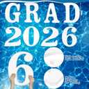 Arrowbash Large Grad Prom 2026 Floating Letters 20 x 15 Inch Pool EVA Foam Letters 2026 Graduation Pool Party Decorations Congrats Party Decor