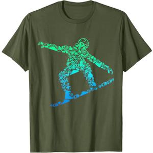 Snowboard Snowboarder Snowboarding Men Boys Kids T-Shirt Small