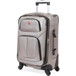 SWISSGEAR Sion Softside Expandable Spinner Luggage Durable Lightweight Travel Suitcase, Pewter, Carry-On 21-Inch