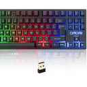 CHONCHOW Wireless Gaming Keyboard and Mouse Combo, Rechargeable 87 Key LED Light Up Keyboard Ergonomic Gaming Mouse, Backlit Wireless Mouse and Keyboard for Xbox PS4 PS4 PC Laptop