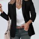 Cicy Bell Womens Casual Blazers Open Front Long Sleeve Work Office Suit Jackets Blazer (Large, Black)