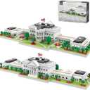 White House Micro Building Blocks Set 3000 Pieces Panoramic Architecture Model Kit (Includes West & East Wings) Expert Mini Bricks Puzzle for Adults Washington DC Landmark Souvenir Gift