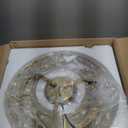 Lingkai 15.8 Modern Crystal Chandelier Gold Round Semi Flush Mount Ceiling Light Fixture Chandelier for Living Room Dining Room Bedroom Hallway Entryway Kitchen