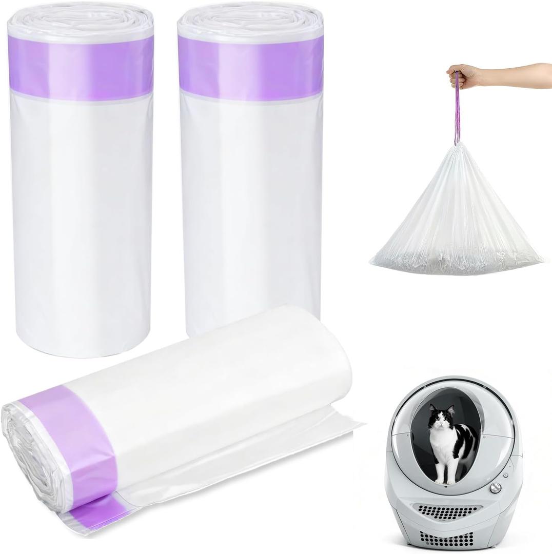 Liner Bags Compatible with Litter Box,Heavy-Duty and Durable Replacement,Litter Box 4 Accessories Compatible with for Hassle-Free Care,3 Rolls(63PCS)