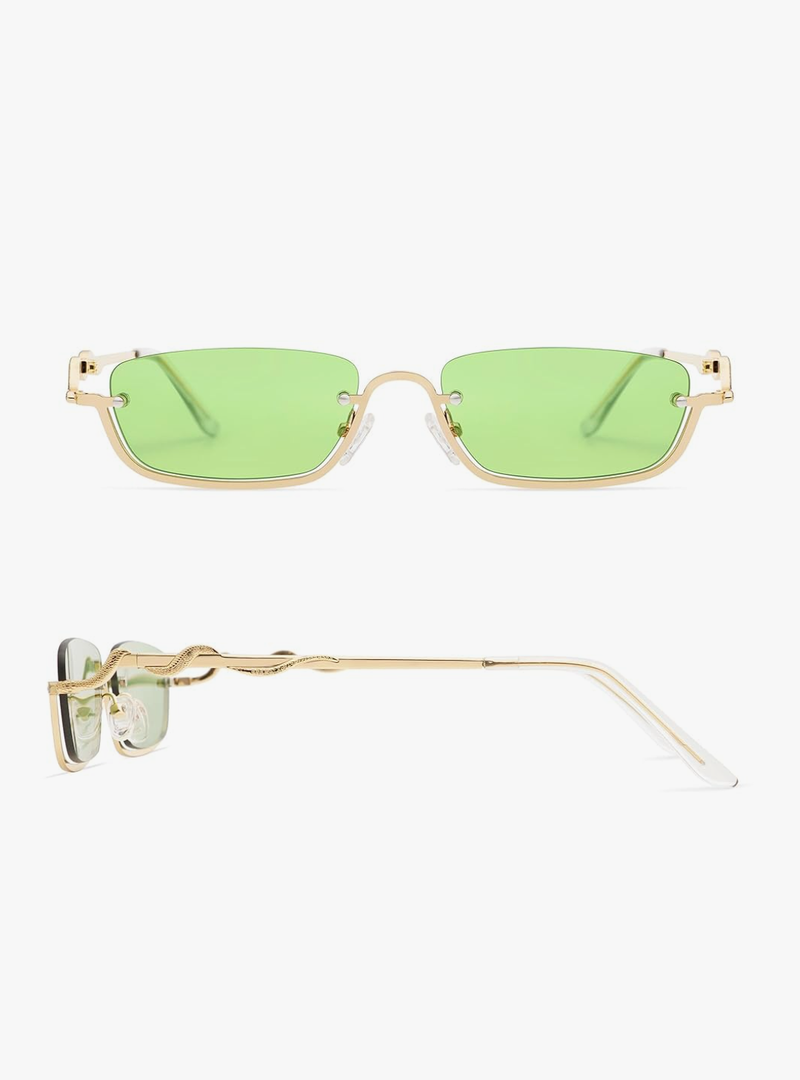 Snake Sunglasses for Women Men Narrow Rectangular Y2k Chic Sunnies AP3649