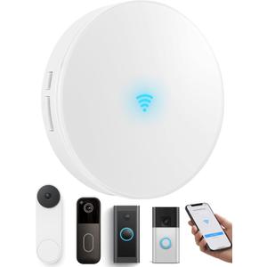 WiFi Wireless Doorbell Chime for Google Nest,Ring,Blink | Works with Google Home/Alexa. No Wiring/Subscription. 58 Ringtones & 5 Volumes. Ideal for Large Homes & Office,Shop,Garage