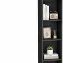 5 Cube Black Book Shelf, Tall Bookcase for Bedroom Home Office Living Room