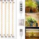 Grow Light Strips, Plant Lights for Indoor Plants Full Spectrum Growing Lamp with Auto On & Off Timer,3/6/12H Timer, 192 LEDs/ 10 Dimmable Levels Sunlike for Seedings Hydroponics