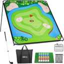 Liberry Golf Chipping Game with Large Chipping Mat, Upgraded Adjustable Golf Club, 25 Sticky Balls, Outdoor Indoor Sports Toy Gifts for Adults Kids, Family Yard Target Game
