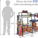 Garage Sports Equipment Organizer with Wheels - Ball Storage Rack with Elastic Rope or Wire Mesh,Garage Organizer System,Indoor/Outdoor Sports Rack for Sports Gear and Toys Storage,Black