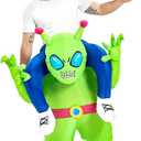 Inflatable Alien Costume Adult Green Alien Suit Onesie Ride On Blow Up Halloween Costumes For Men Women Fancy Party Dress, One Size