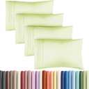 King Pillow Cases Set of 4 - Ultra Soft Hotel Quality Pillowcase Covers - Comfy, Cozy & Wrinkle Free - Shrinkage & Fade Resistant - Machine Washable Pillow Protectors - 4 Piece Set - Light Sage Green