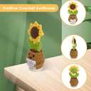 2 x Coruja Graduation Gifts for Class of 2026,Handmade Positive Crochet Sunflower with Card, Mental Health Emotional Cheer Up Support Positive Teacher Gifts for Women Mom Dad Birthday Graduation Coworker