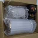 5"&4" Metal Candle Holder with Handmade Glass Dome in Brass & 2 Timer Candles, Set of 2 Versatile Hurricane Glass Candle Holders for Pillar Candles & Plants