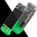 eXtremeRate Glow in Dark - Green Custom Faceplate Back Plate Shell for Steam Deck LCD, Handheld Console Replacement Housing Case, DIY Full Set Shell Buttons - No Console