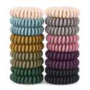 TIZZYT Hair Ties, 18 Count - Vintage matte color Spiral Hair Ties, No Crease, Suitable For Women And Children With Thick Or Thinning Hair