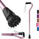 GPTCAMP Walking Cane and Walking Stick for Men Women,Lightweight Folding Canes with Offset Soft Cushioned Handle,Adjustable & Collapsible,Mobility & Leg Surgery Recovery (Pink)