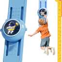 Voice Touch High Jump Counter,English Broadcast Kids Vertical Jump Trainer,with Adjustable Height Bouncer Exercise, for Parent Kids Interactive Indoor Height Touch Device (Blue)