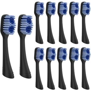 10 Replacement Toothbrush Heads Compatible with Oral-B Clic (Black)