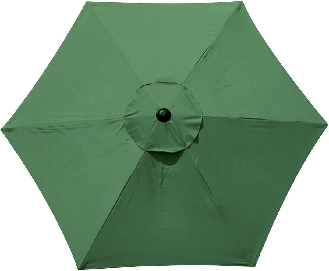 6.4Ft Patio Umbrella Replacement Canopy, Green, UV Protection, Waterproof, Easy Installation