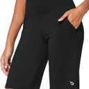 baleaf Women's Bermuda Long Shorts 10" Knee Length High Rise Athletic Shorts Pull On Workout Walking Golf Running Summer (Black) S