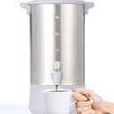 SYBO 45 Cup Coffee Urn, Commercial Grade Stainless Steel Percolate Coffee Maker, Removable Filter, Easy to Clean, Hot Water Urn for Catering, Hot Beverage Dispenser with Cool-Touch Handles, 6L, Grey