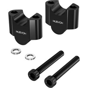 7/8" 22mm Motorcycle Handlebar Risers with 30mm Height, Universal Motorcycle/Dirt Bike/ATV Accessories, Black