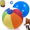 BALAPET Herding Ball for Dogs Horse Ball & Ball Cover 25" Ball for Horses Large with Hand Pump Dual Layered Herding Dog Ball Herding Balls for Cattle Dogs,Australian Shepherd(Colorful)