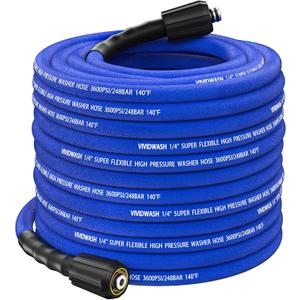 100FT Pressure Washer Hose 1/4"M22-14&15mm Universal Flexible Power Washer Hose No Leak,Kink-Free Pressure Washers Replacement Hose 3600PSI for Household Electric Power Washers,Extension