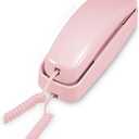 AT&T TRIMLINE 210 Corded Home Phone, No AC Power Required, Improved Easywallmount, Lighted Big Button Keypad, 13 SpeedDial Keys, Last Number Redial, Mute, Flash, Volume Control, Princess Phone, PINK