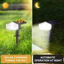 Bright Solar Spot Lights Outdoor 2 Modes Solar Outdoor Lights,Waterproof Solar Lights Outdoor,LED Garden Landscape Spotlights for Yard Pathway Driveway Walkway Wall 4 Pack Cool White