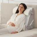 4PCS Wedge Pillow Set for After Surgery, Adjustable 9&12 Inch Bed Wedge Pillow for Sleeping, Incline Pillow Wedge for Headboard, Post Surgery, Acid Reflux, Neck&Back Support, White/Grey