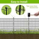 2x3Ft Garden Animal Barrier Fence, 4 panels No Dig Fences, Small Dog Fence Barrier, Animal Barrier Rabbit Fencing Rustproof Metal Decorative Border for Outdoor Garden 4 Panels-10.5 ft(L) X 48 in(H)