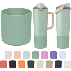 Silicone Higher Boot Compatible with Owala 30oz & 40oz FreeSip Sway Bottles & Tumblers, Large Protection Anti-slip Bottom Cover Sleeve for Freesip Sway Tumbler and Bottle (Eucalyptus)