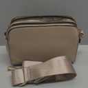 EVVE Crossbody Bags for Women Trendy Triple Zip Small Crossbody Camera Bag Purse with Wide Guitar Strap