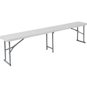Flash Furniture Talbott 10.25''W x 71''L Bi-Fold Granite White Plastic Bench with Carrying Handle