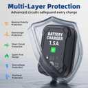1.5A 6V/12V Car Battery Charger Automatic Trickle Charger, Battery Maintainer with Overcharge Protection & Temperature Compensation for Lead Acid, AGM, Gel, Lithium Batteries
