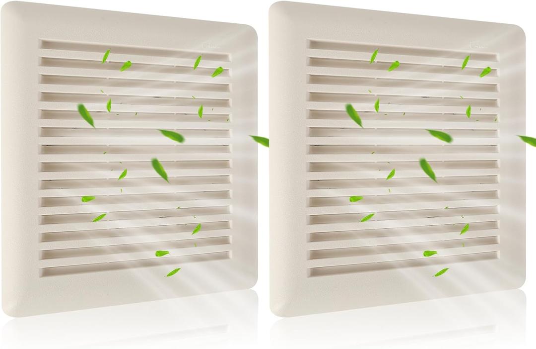 Calvana (2-Pack) C350GN Bathroom Fan Cover with Springs, 8-3/4" x 9-1/8" Exhaust Fan Replacement Grille, Compatible with Broan-NuTone, Fits Models 690 693 VC305C3N VC307C2N, 695 and 696N, White